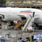 A 787 Dreamliner is shown at Boeings assembly facility in Everett in 2017. (Ted S. Warren / Associated Press, file)