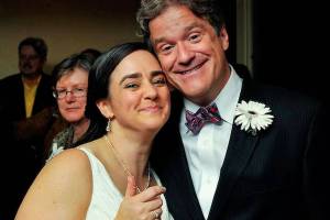 Peter Jackson and his bride Laurie Werner celebrate their wedding Oct. 31, 2010.