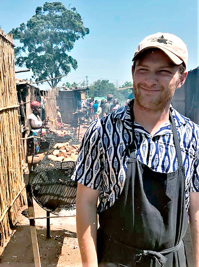 Cooper James, a Peace Corps volunteer, in a marketplace in Lichinga, the capital of Niassa Province in Mozambique. Until the coronavirus forced him to return home to Everett, he was teaching physics in the country on Africas southeast coast. (Courtesy Cooper James)