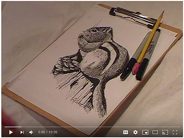 This Facebook video shows you how to draw a chipmunk with a pencil, pen and marker. (YouTube)