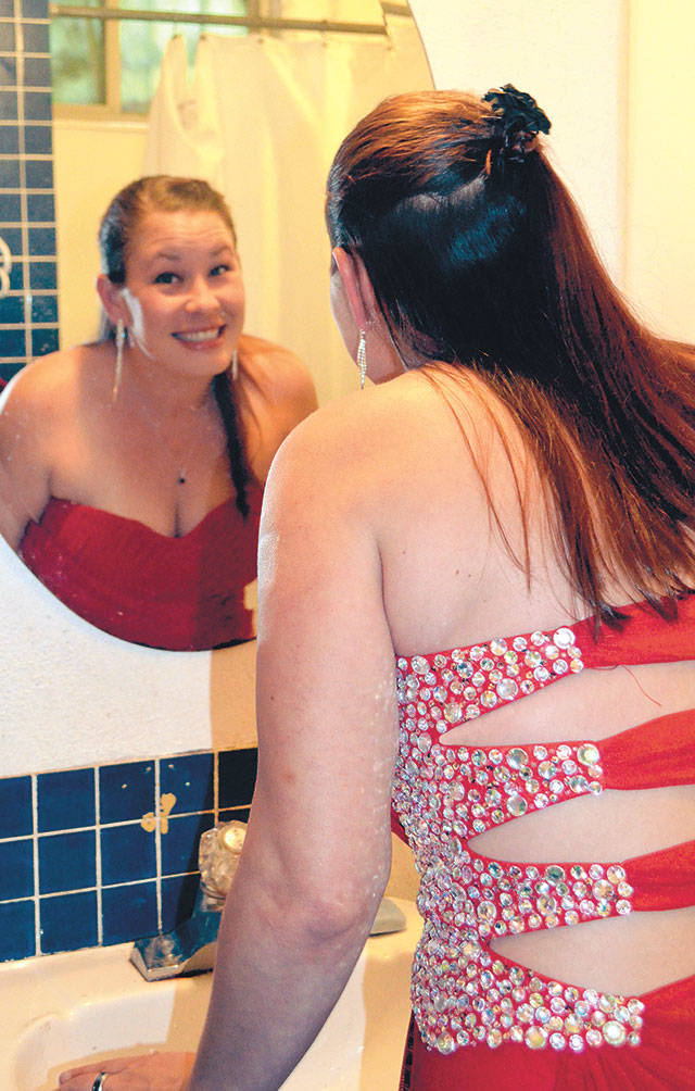 Vivianne Scofields red dress for her second wedding worked for my personality, she says. (Sheena Daniels)