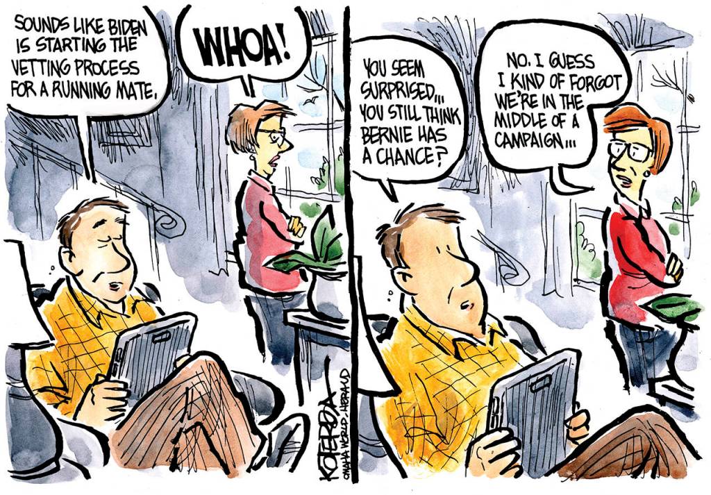 Editorial cartoons for Tuesday, April 7