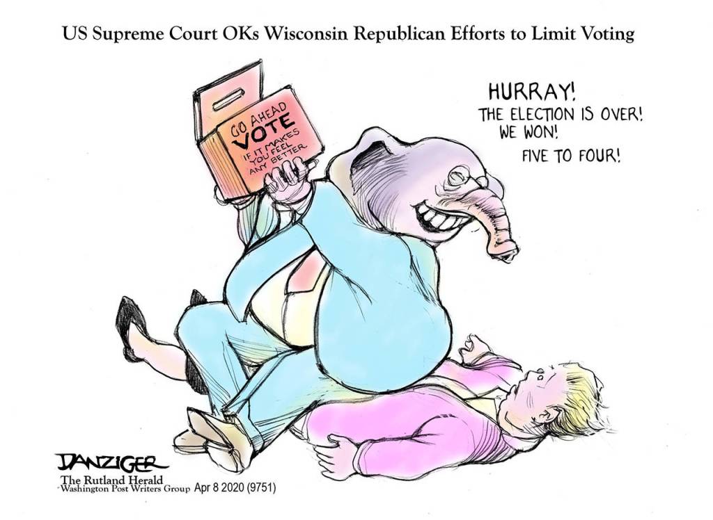 Editorial cartoons for Thursday, April 9