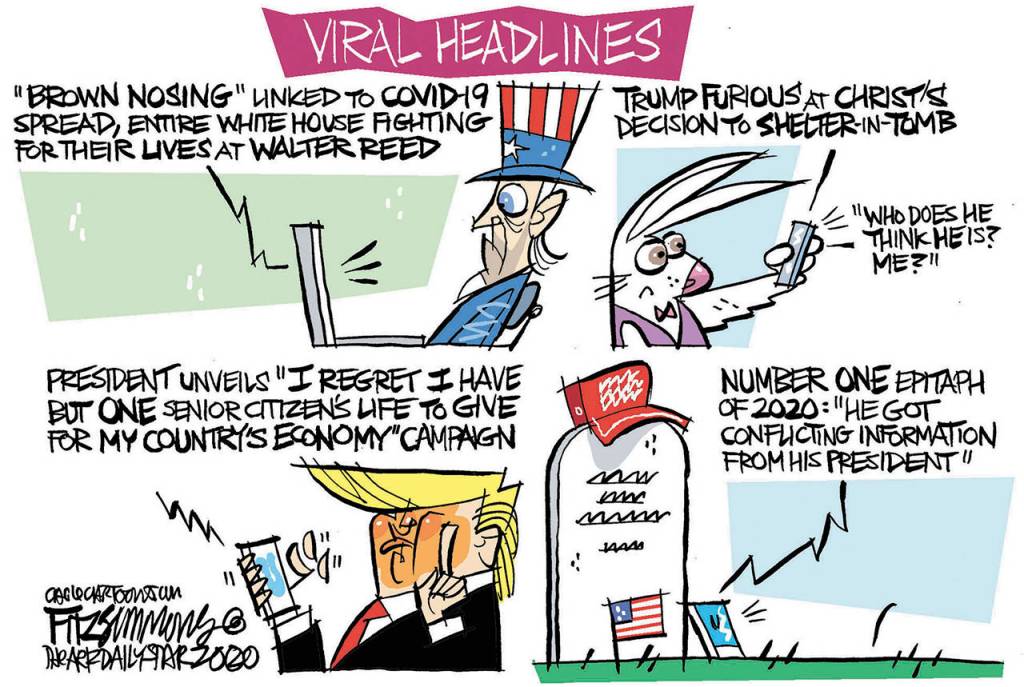 Editorial cartoons for Friday, April 10
