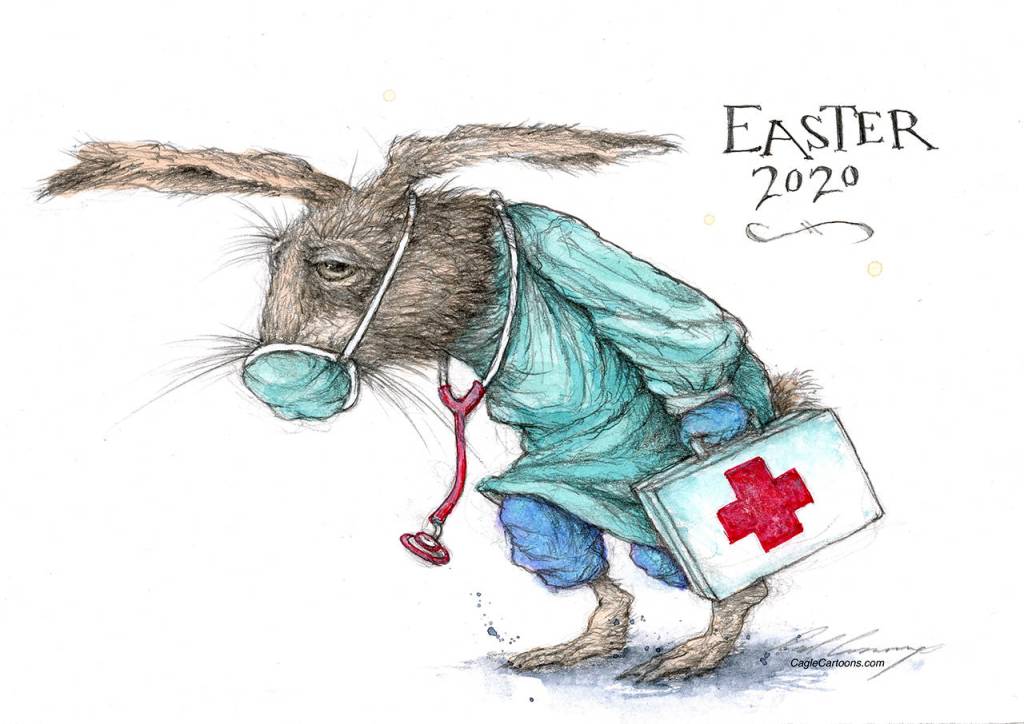 Editorial cartoons for Easter Sunday, April 12