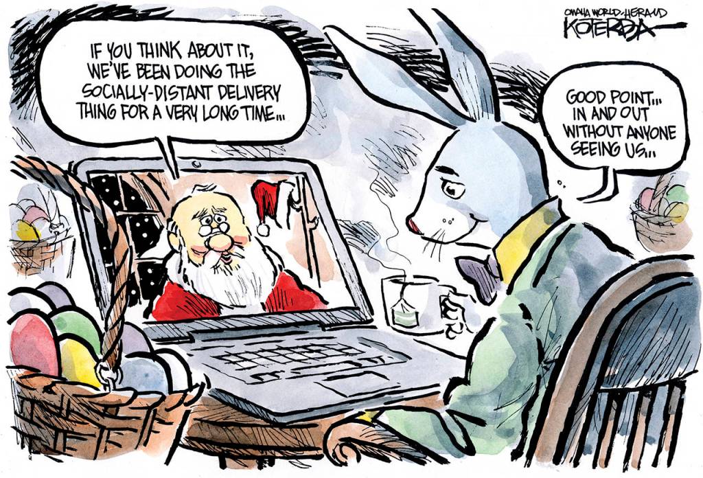 Editorial cartoons for Easter Sunday, April 12