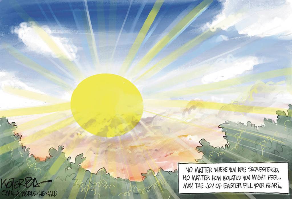 Editorial cartoons for Easter Sunday, April 12
