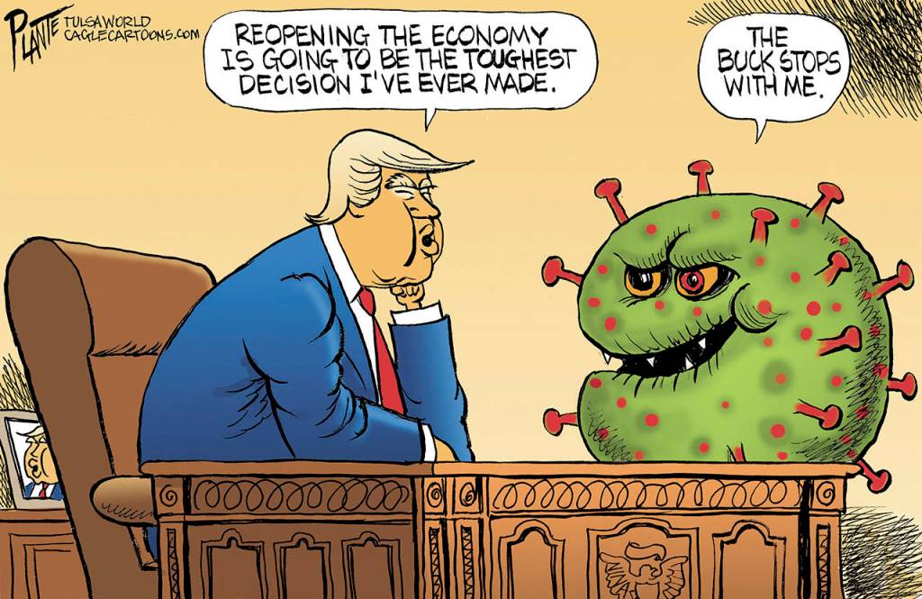 Editorial cartoons for Thursday, April 16