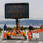 The city of Edmonds closed Sunset Avenue North to non-residential traffic, starting last Friday, because congestion was creating a hazardous situation for pedestrians. (Kevin Clark / The Herald)