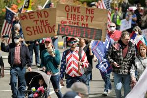 Protesters rally against Washington stay-at-home orders