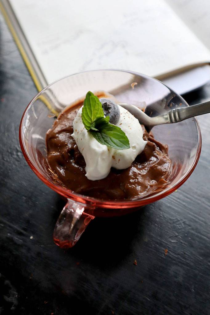 Avocado gives this blender chocolate pudding a silky texture. Its also gluten-free. (Gretchen McKay/Pittsburgh Post-Gazette)