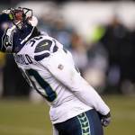Seahawks strong safety Bradley McDougald (30) reacts during an NFC wild-card playoff game against the Eagles on Jan. 5, 2020, in Philadelphia. (AP Photo/Chris Szagola)
