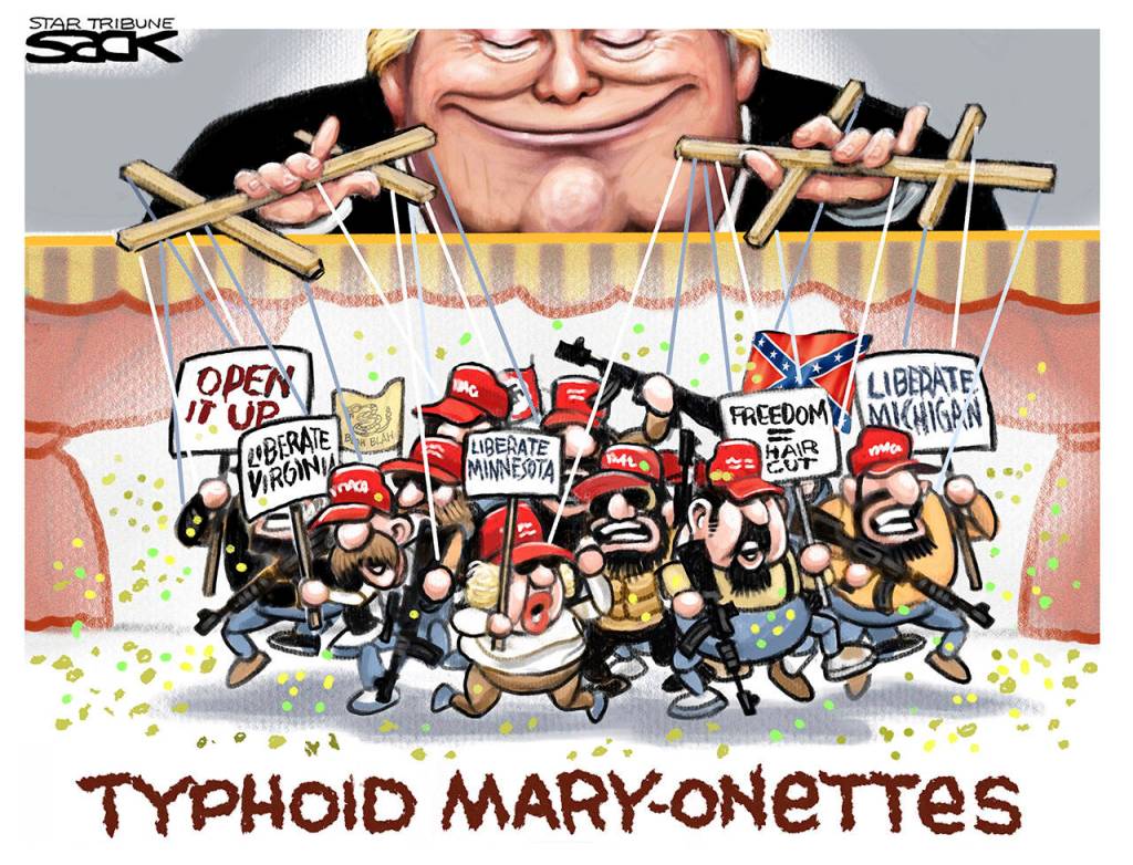 Editorial cartoons for Thursday, April 23