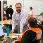 Jason Biermann, Snohomish County Department of Emergency Management director, said theres no magic number that shows when the county is ready to reopen. Biermann is shown here at a March 30 crisis response meeting at the Snohomish County Emergency Management Center in Everett. (Andy Bronson / Herald file)