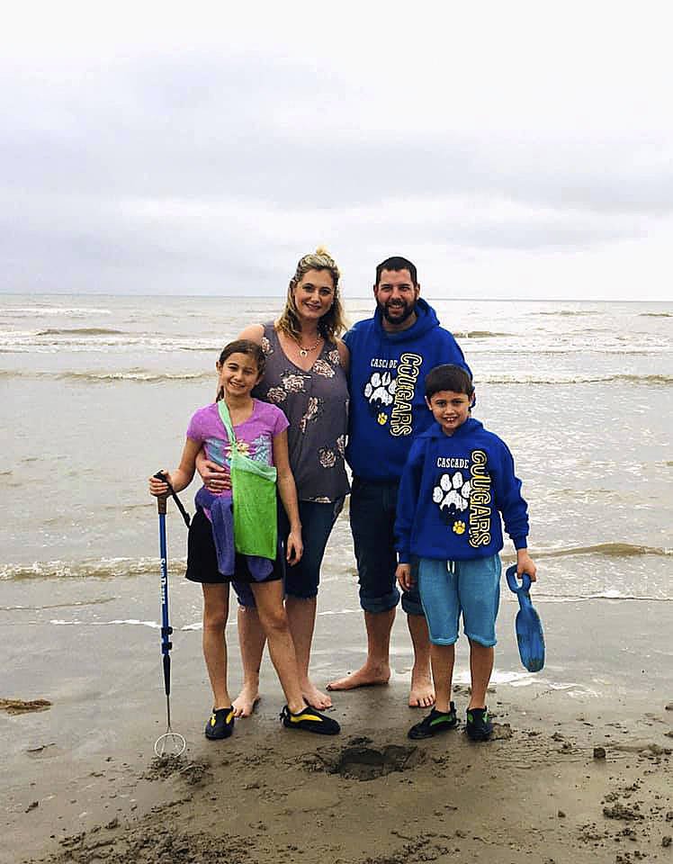 Shanna Van Horn with her husband, Sterling Van Horn, and their children Titan (right), 8, and Kelina, 10. Shanna, assistant nurse manager of the Providence Family Maternity Center, spent three weeks in quarantine after contracting COVID-19. She is now recovered. (Photo courtesy of Shanna Van Horn)