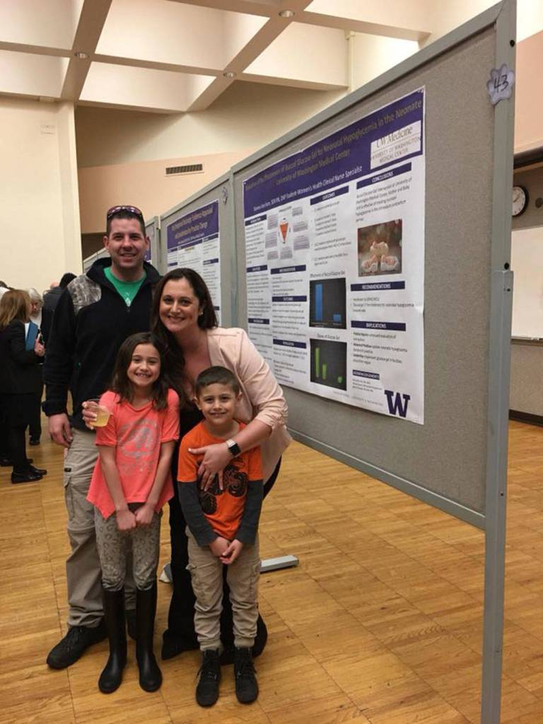 Shanna Van Horn with her husband, Sterling Van Horn, and their children Titan (right), 8, and Kelina, 10. Shanna, assistant nurse manager of the Providence Family Maternity Center, spent three weeks in quarantine after contracting COVID-19. She is now recovered. (Photo courtesy of Shanna Van Horn)