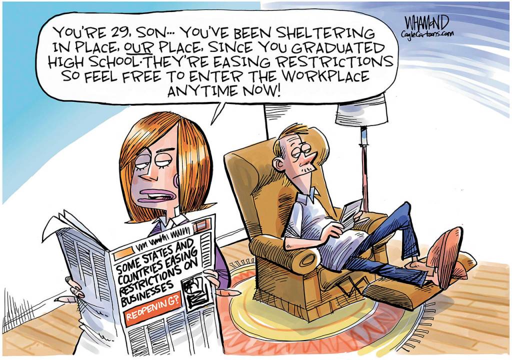 Editorial cartoons for Friday, May 8