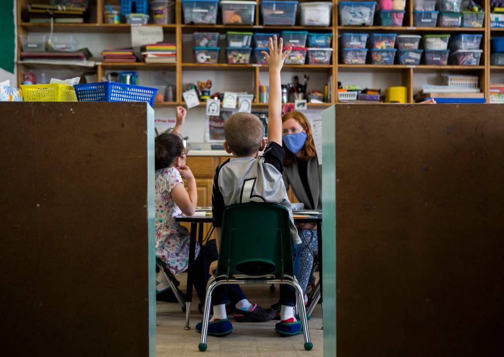 A lesson at Starbright Early Learning Center in Everett. (Olivia Vanni / The Herald)