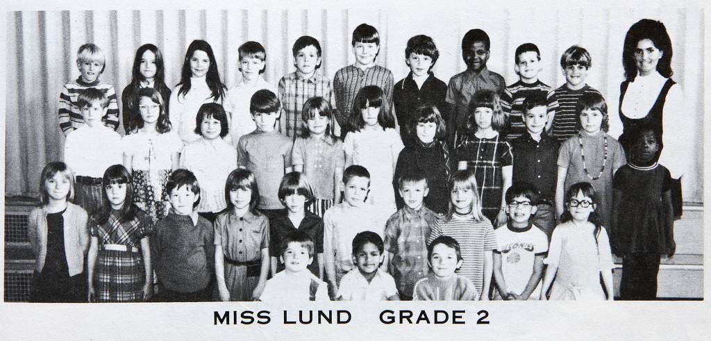 Pamela Bader, then Pamela Lund, with her class at Beverly Elementary School in Lynnwood during the 1971-72 academic year. After teaching 54 years in the same school, Bader is retiring this month at age 76. She is currently the longest-serving employee in the Edmonds School District. (Contributed photo)