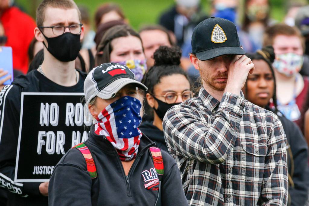 Justice March for George Floyd in Monroe on Thursday morning. (Kevin Clark / The Herald)