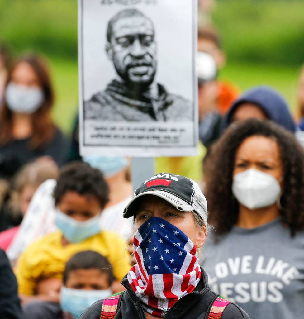 Justice March for George Floyd in Monroe on Thursday morning. (Kevin Clark / The Herald)