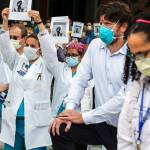 Health-care workers take a knee at Providence in Everett