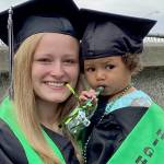 Sequoia High School graduate Mackenzie Roberts, pictured with her daughter, Emma, was awarded a $2,000 scholarship from the Rotary Club of Everett. (Kelly Shepherd)