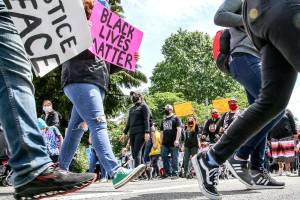 Marchers in Marysville denounce racism in youth-led protest