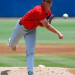 Georgias Emerson Hancock throws a pitch during the first inning against Mississippi on May 25, 2019, in Hoover, Ala. The Mariners selected Hancock with the sixth-overall pick in the MLB draft on Wednesday. (AP Photo/Butch Dill)