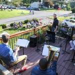 Jake Bergevin introduces musicians during the Thursday night concert in Everett on June 25, 2020. (Kevin Clark / The Herald)