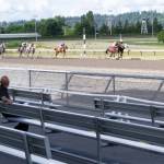 Doug Parry photo                                Horses battle down the stretch in front of a lone spectator in the sixth race this past Wednesday at Emerald Downs in Auburn. The event took place with no fans in the stands.