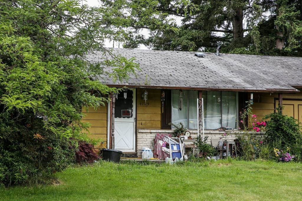 The TV-famous home of Andy and Becky Otter, featured in a 2019 episode of Hoarders in Marysville. (Kevin Clark / The Herald)