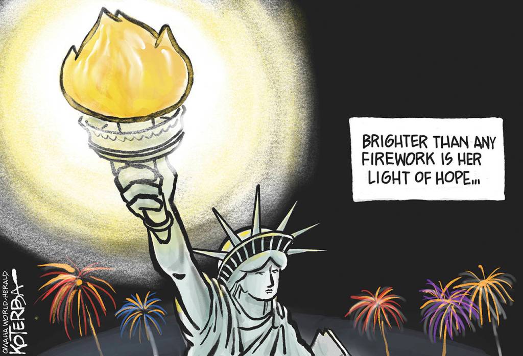 Editorial cartoons for Saturday, July 4, Independence Day