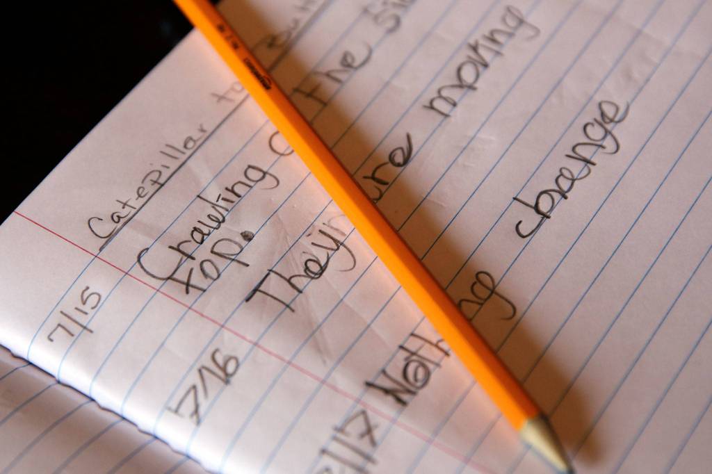 Skyler Jeffersons notes for his summer science assignment. (Kevin Clark / The Herald)