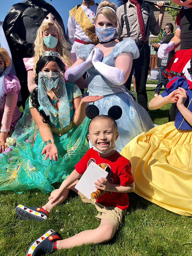 Avery Garcia-Valentin, 5, at the parade in his honor. (Suhani Pillay)