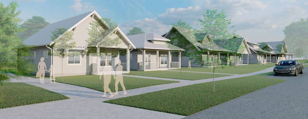 An artists rendering of plans for development of a three-acre playfield owned by Housing Hope in Everett. (Housing Hope) 20200724