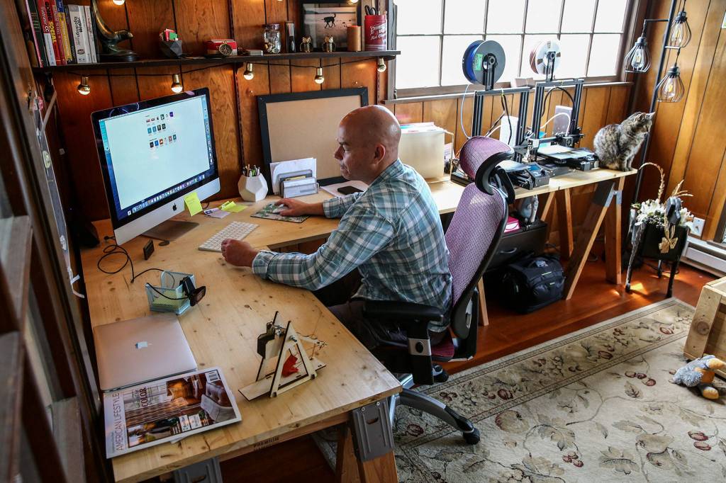 Founder Steve Cherewaty hopes to turn Abacus into the Etsy of hobbyists  people who are seeking live, online instruction. Abacus was to have been an in-person enterprise, but then COVID-19 hit, so he pivoted to a virtual classroom. (Kevin Clark / The Herald)
