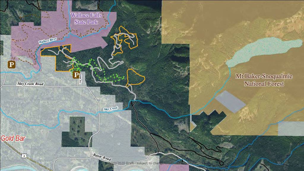 A map outlining the three units of Middle May, a 160-acre timber harvest planned for 2020 year near Gold Bar. (Washington State Department of Natural Resources)