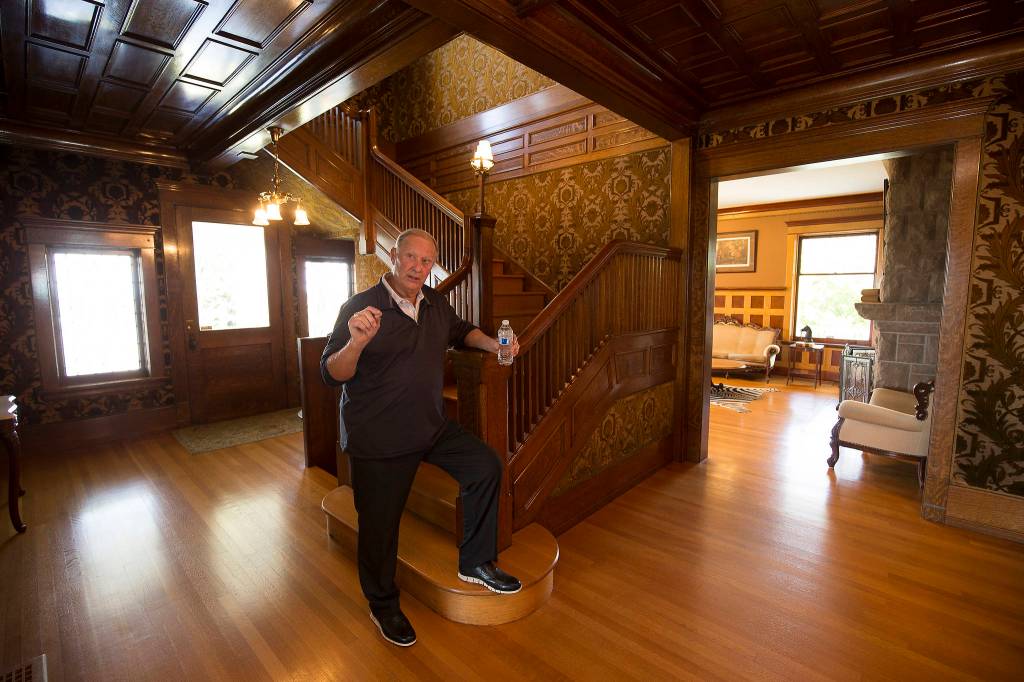 Bob Kerr talks about the Rucker Mansion, which he and his wife, Brenda, remodeled and lived in since 1997. Built in 1904-05, the Rucker House, known also as the Rucker Mansion, is listed on the National Register of Historic Places. (Andy Bronson / The Herald)