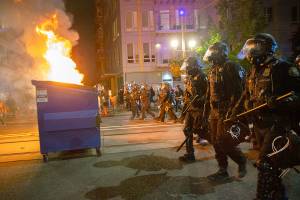Dueling demonstrations turn violent in downtown Portland