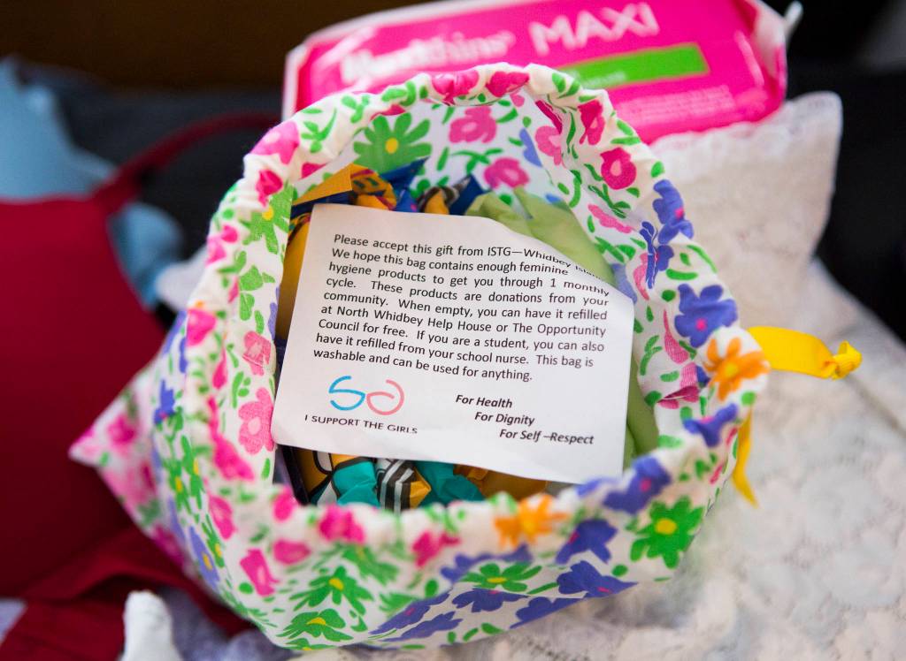 A period pack of menstrual items includes everything needed for a monthly cycle. (Olivia Vanni / The Herald)
