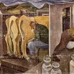 A portion of the 28-by-7-foot mural before it was restored. Some $80,000 was raised to preserve the artwork.