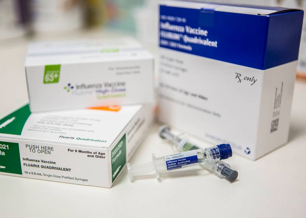 There are various flu shot options available at the QFC pharmacy in Everett. (Olivia Vanni / The Herald)