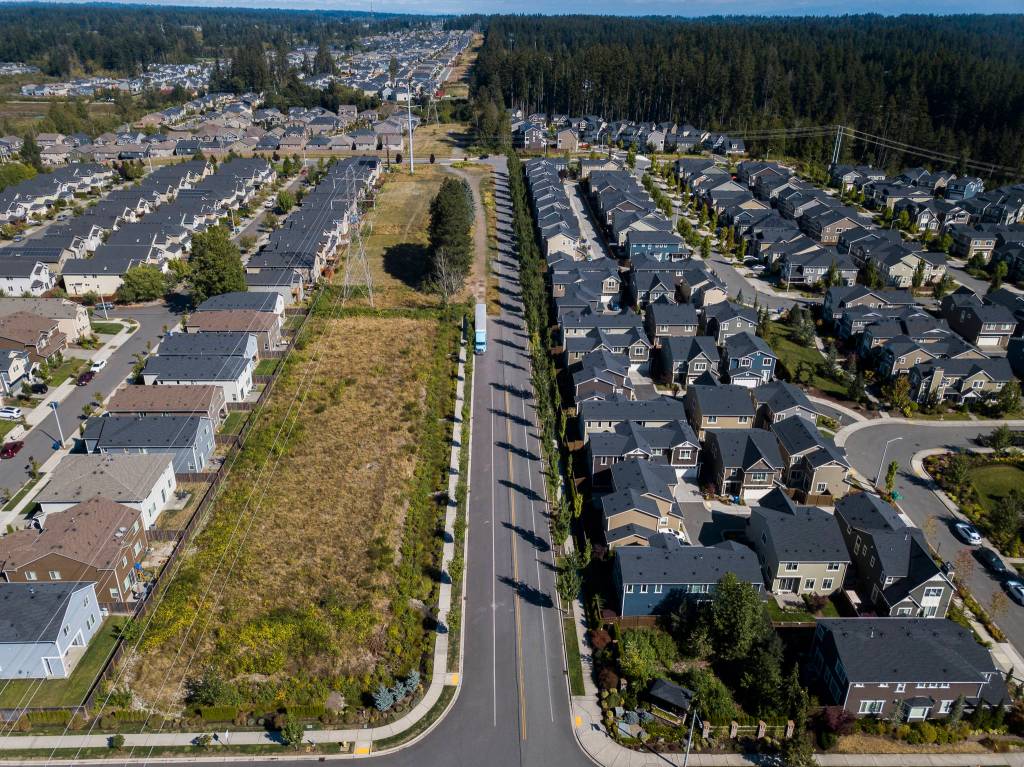 A view of 43rd Avenue on the northern side of the divide between subdivisions and rural properties. (Olivia Vanni / The Herald)