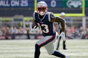 Former New England Patriots receiver Phillip Dorsett II is inactive for the Seattle Seahawks for Sundays game, meaning he wont be playing against his former team. (AP Photo/Elise Amendola)
