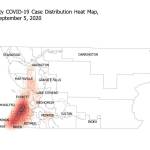 Case count heat map shows Jan. to Sept. 5. (Snohomish County Health District)