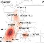 Case count heat map shows Aug. 23 to Sept. 5. (Snohomish County Health District)