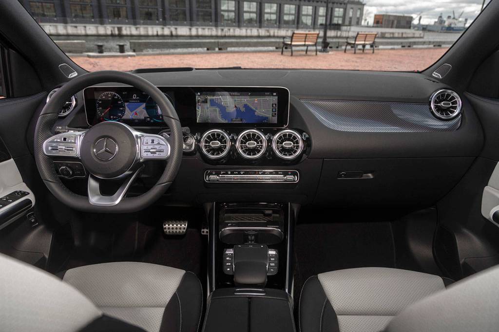 The 2021 Mercedes-Benz GLA 250 has an optional display panel incorporating the gauges and infotainment system. (Manufacturer photo)