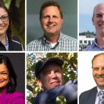Top row, from left: Suzan DelBene, Jeffrey Beeler, Rick Larsen. Bottom: Pramila Jayapal, Craig Keller, Tim Hazelo.