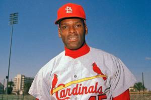FILE - In this March 1968 file photo, St. Louis Cardinals pitcher Bob Gibson is pictured during baseball spring training in Florida. Gibson, the dominating pitcher who won a record seven consecutive World Series starts and set a modern standard for excellence when he finished the 1968 season with a 1.12 ERA, died Friday, Oct. 2, 2020. He was 84. (AP Photo, File)